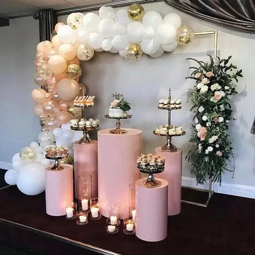 White Cylinder Pedestals