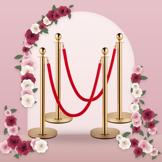Gold Stanchions with Velvet Ropes