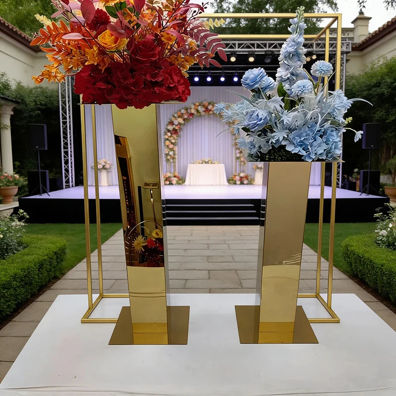 Gold Mirror Flower Columns