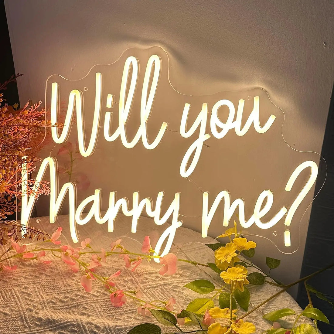 Handwritten Marry Me Neon Sign