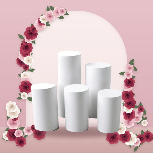 White Cylinder Pedestals