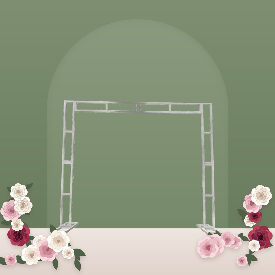 White Double Wedding Arch